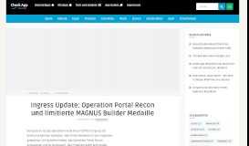 
							         Ingress Update: Operation Portal Recon und limitierte MAGNUS ...								  
							    