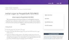 
							         Initial Login to PeopleSoft/SELFREG - First-Year Students - Williams ...								  
							    