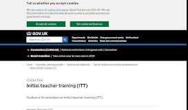 
							         Initial teacher training (ITT) - GOV.UK								  
							    
