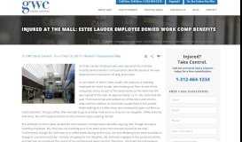 
							         Injured at the Mall: Estee Lauder Employee Denied Work Comp Benefits								  
							    