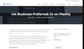 
							         Ink Business Preferred: 3x on Plastiq | MileValue								  
							    