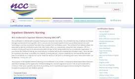 
							         Inpatient Obstetric Nursing - Exam Detail — National Certification ...								  
							    