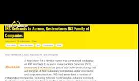 
							         INS Rebrands to Aureon, Restructures INS Family of Companies ...								  
							    