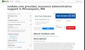 
							         InsAdm.com provides insurance administrative support in ...								  
							    