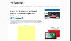
							         Inside WP Engine Control Panel: Simple and Less Complicated								  
							    