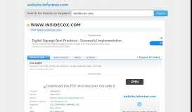 
							         insidecox.com at Website Informer. Cox Login. Visit Inside Cox.								  
							    