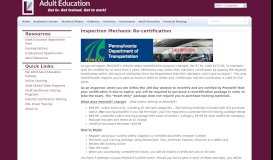 
							         Inspection Mechanic Re-certification - Adult Education								  
							    