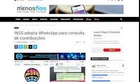 
							         INSS adopta WhatsApp para consulta de contribuições | Menos Fios								  
							    