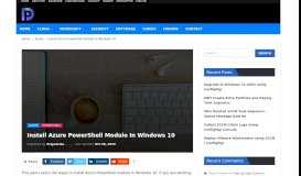 
							         Install Azure PowerShell Module in Windows 10 - Prajwal Desai								  
							    