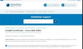 
							         Install Certificate - Cisco ASA 5500 - GMO GlobalSign								  
							    