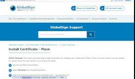 
							         Install Certificate - Plesk - GMO GlobalSign								  
							    