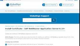 
							         Install Certificate - SAP NetWeaver App... - GMO GlobalSign								  
							    