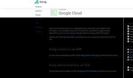 
							         Install - Google Cloud= | Kong - Open-Source API Management and ...								  
							    