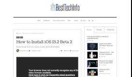 
							         Install iOS 13 Beta 1: Downloads, Profile, and WARNING! - BestTechInfo								  
							    