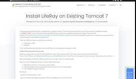 
							         Install LifeRay on Existing Tomcat 7 - Helical IT Solutions Pvt Ltd								  
							    