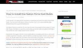 
							         Install One Nation Portal Kodi Builds - Fire Stick Tricks								  
							    