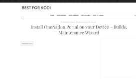 
							         Install OneNation Portal on your Device - Builds ... - Best for Kodi								  
							    