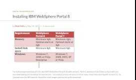 
							         Installing IBM WebSphere Portal 8 - Perficient Blogs								  
							    