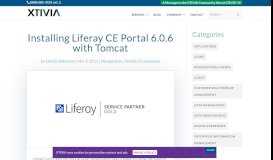 
							         Installing Liferay CE Portal 6.0.6 with Tomcat - XTIVIA								  
							    