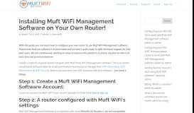 
							         Installing Muft WiFi Management Software on Your Own Router ...								  
							    