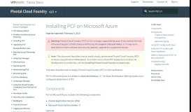 
							         Installing PCF on Microsoft Azure | Pivotal Docs								  
							    