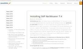 
							         Installing SAP NetWeaver 7.4 - Sweetlets GmbH								  
							    