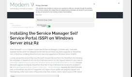 
							         Installing the Service Manager Self Service Portal (SSP) on Windows ...								  
							    