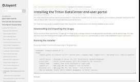 
							         Installing the Triton DataCenter end-user portal - Documentation - Joyent								  
							    
