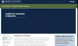 
							         Institute for Innovation in Education | American University, Washington ...								  
							    