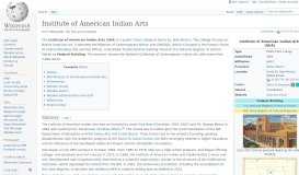 
							         Institute of American Indian Arts - Wikipedia								  
							    