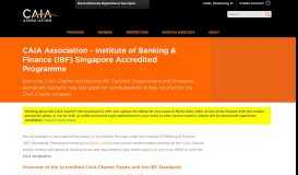 
							         Institute of Banking & Finance (IBF) Singapore ... - CAIA Association								  
							    