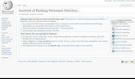 
							         Institute of Banking Personnel Selection - Wikipedia								  
							    