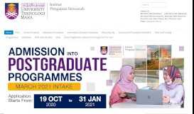 
							         Institute of Graduate Studies - Admission - IPSiS - UiTM								  
							    