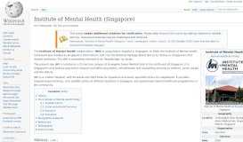 
							         Institute of Mental Health (Singapore) - Wikipedia								  
							    