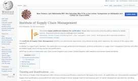 
							         Institute of Supply Chain Management - Wikipedia								  
							    