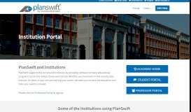 
							         Institution Portal - PlanSwift								  
							    