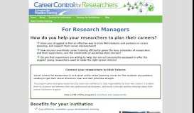 
							         Institutions - Career Control For Researchers								  
							    