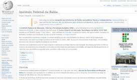 
							         Instituto Federal da Bahia – Wikipédia, a enciclopédia livre								  
							    