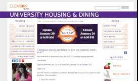 
							         Instructions and Steps How to Apply - Clemson Housing & Dining								  
							    