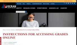 
							         Instructions for Accessing Grades Online | Ocean County College NJ								  
							    