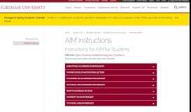 
							         Instructions for AIM for Students | AIM Instructions | Fordham								  
							    
