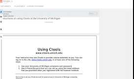
							         Instructions on using Ctools at the University of Michigan								  
							    