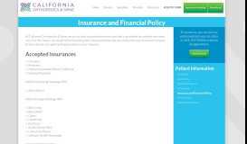 
							         Insurance and Financial Policy at California Orthopedics & Spine								  
							    