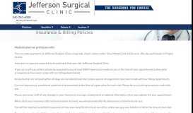 
							         Insurance & Billing | Jefferson Surgical Clinic								  
							    