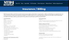 
							         Insurance / Billing | Mid-Tennessee Bone & Joint Clinic								  
							    