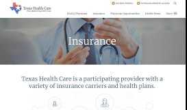 
							         Insurance Carriers & Health Plans | Texas Health Care								  
							    