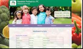 
							         Insurance & Fees - Bambini Pediatrics Pc								  
							    