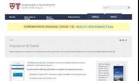 
							         Insurance ID Cards | Harvard University Student Health Program								  
							    