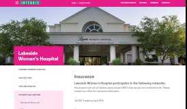 
							         Insurance | INTEGRIS - Lakeside Women's Hospital								  
							    