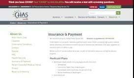 
							         Insurance & Payment | CHAS Health								  
							    